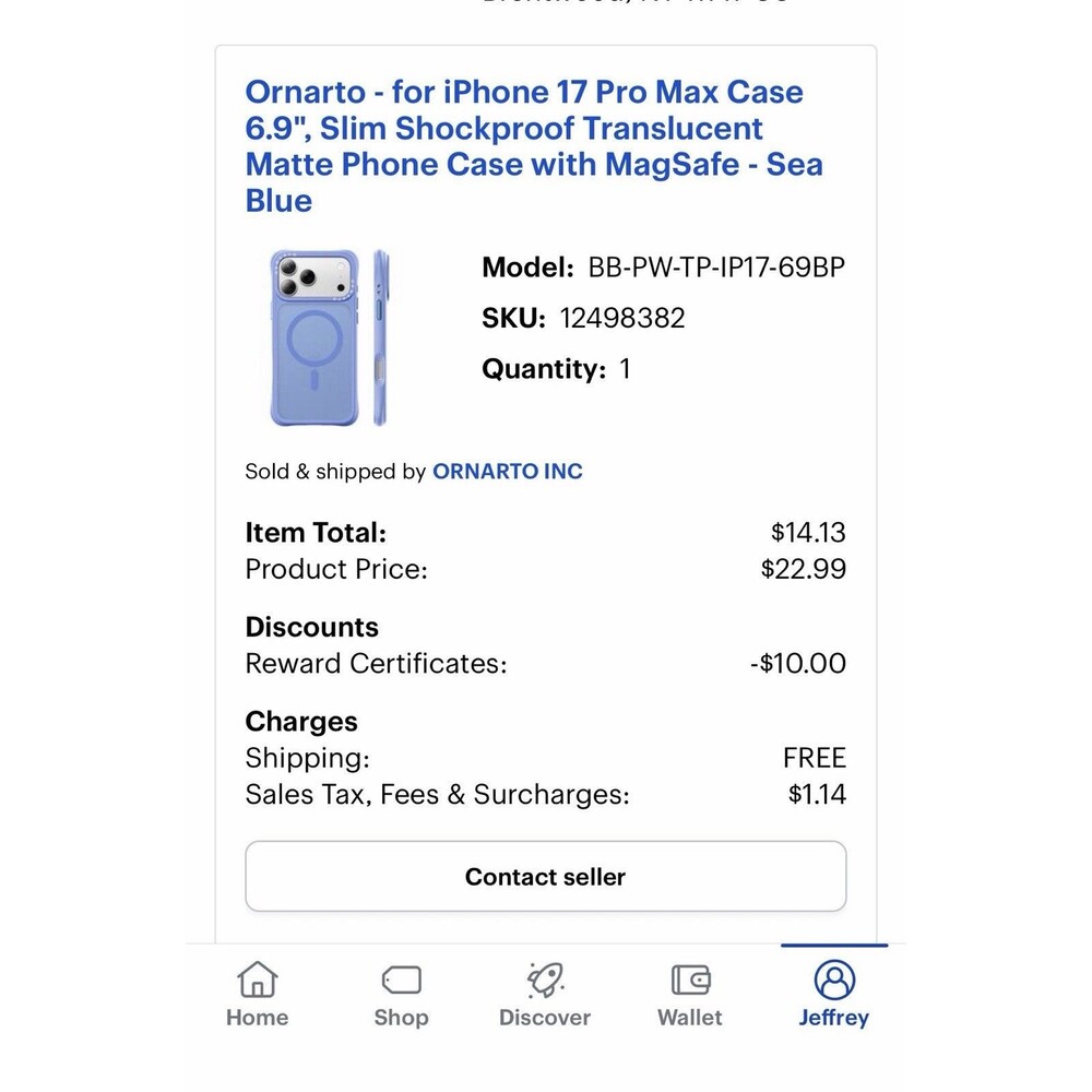 Ornarto Sea Blue MagSafe Shockproof and iPhone 17/18Pro Max Case